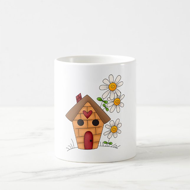 Vogelhaus und Blume Kaffeetasse (Von Creator hochgeladen)
