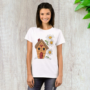 Vogelhaus und Blume T-Shirt