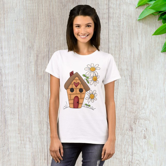 Vogelhaus und Blume T-Shirt (Von Creator hochgeladen)