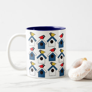 Vogelhaus Vogelhaus Bunt Vögel Vogelhaus Zweifarbige Tasse