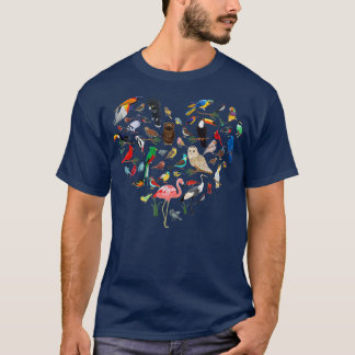 Vogelherz - Vogelbeobachtung Bird Watching Vogelbe T-Shirt