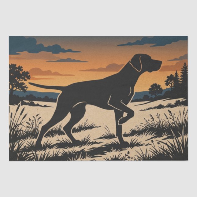 Vogelhund-Silhouette Seidenpapier (Vorderseite)