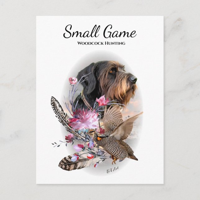 Vogelhund, Waldhundjagd Postkarte (Vorderseite)