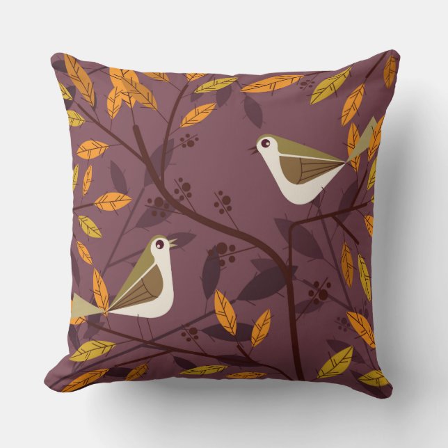Vogelillustration Square Pillow Kissen (Vorderseite)