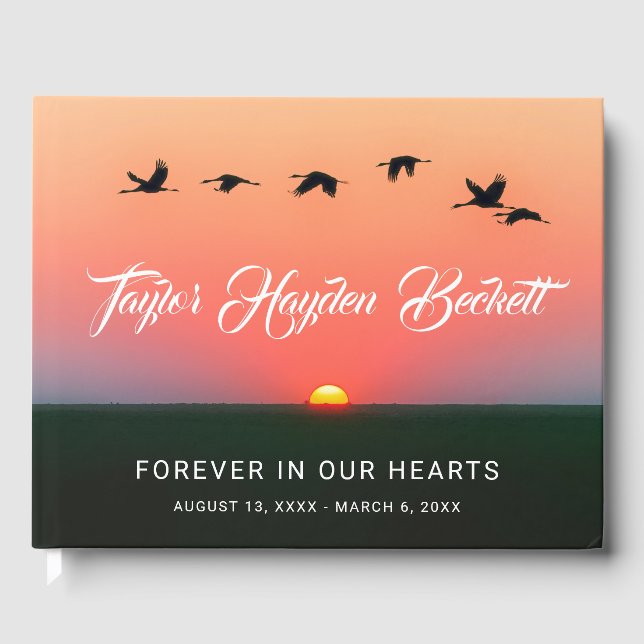 Vogeljagd bei Sonnenaufgang Gedenkfeier Gästebuch (Vorderseite)