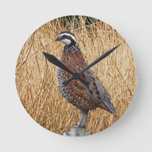 Vogeljagdgeschenke, Bobwhite Quail Junting Runde Wanduhr