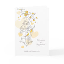Vogelkäfig Gelbgraues Hochzeitsprogramm