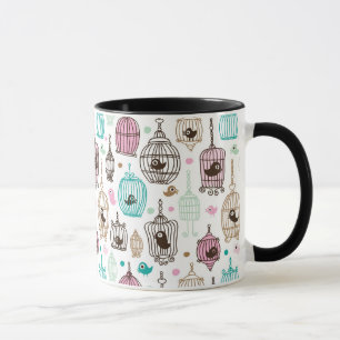 Vogelkäfig Liebe Kinder Hintergrundmuster Tasse