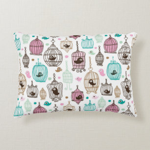Vogelkäfig Liebe Kinderhintergrundmuster Zierkissen