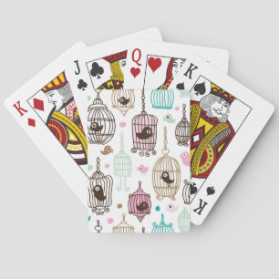 Vogelkäfig-Liebe scherzt Hintergrundmuster Spielkarten