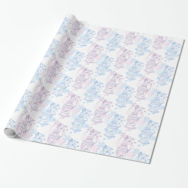Vogelkäfig lila rosa blaue Hochzeitfolie Geschenkpapier