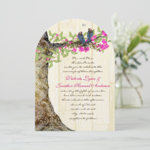 Vogelkäfig Rosa Navy Vintage Vögel Hochzeit Damast Einladung