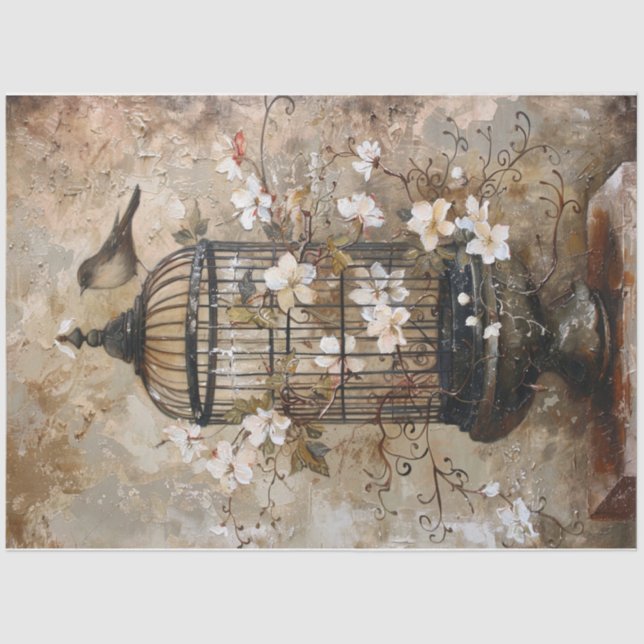 Vogelkäfig Seidenpapier (Vorderseite)