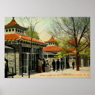 Vogelkäfige in Zoo, Cincinnati, OH Vintag Poster