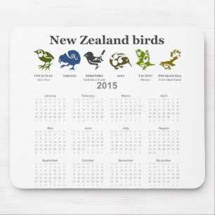 Vogelkalender 2015 in Neuseeland Mousepad