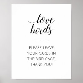 Vogelkarten lieben im Vogelkäfig-Hochzeitszeichen Poster