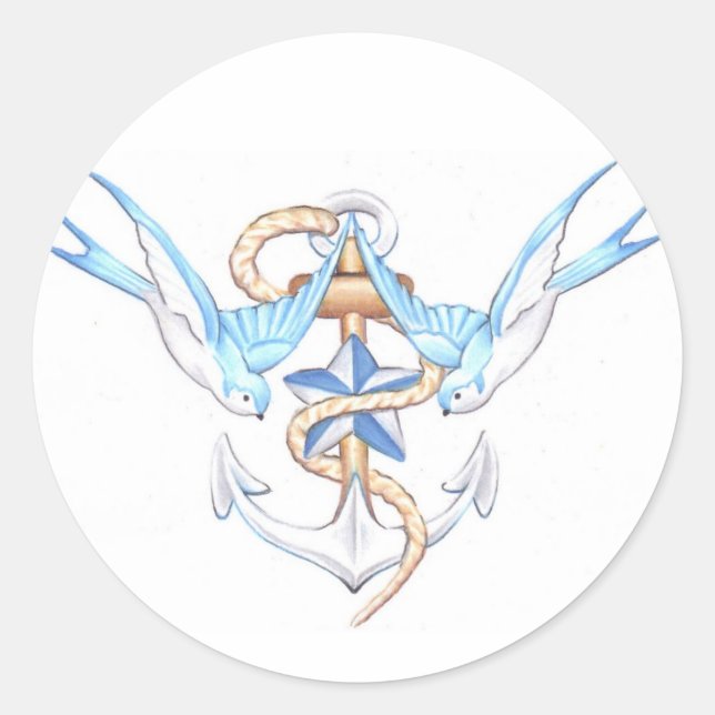 Vogelkleben Runder Aufkleber (Vorderseite)