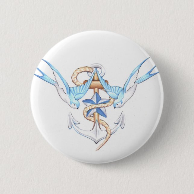 Vogelknopf Button (Vorderseite)
