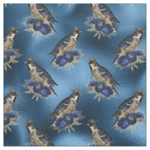 Vogelkronen mit Blume auf Blauem Meer