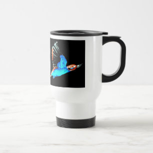 Vogelkunstfliegender Kingfisher Reisebecher