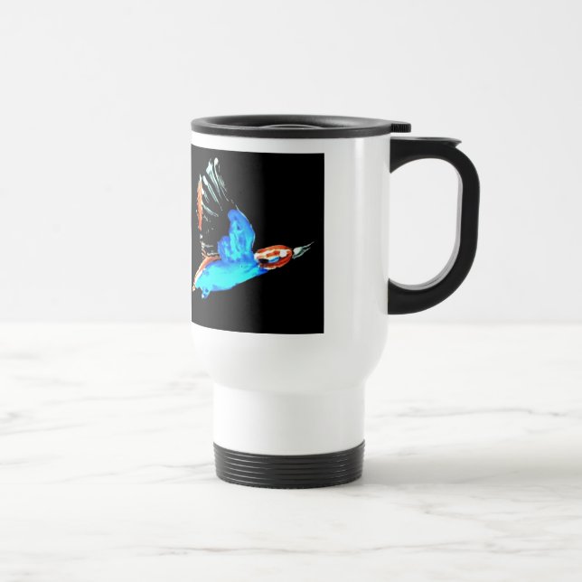 Vogelkunstfliegender Kingfisher Reisebecher (Rechts)