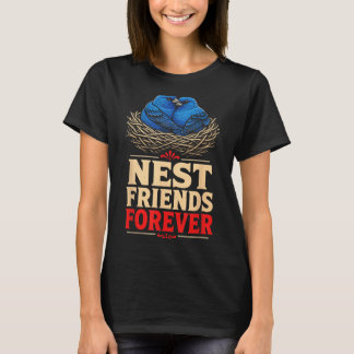Vogelleben Nest Freunde für immer Indigofink T-Shirt