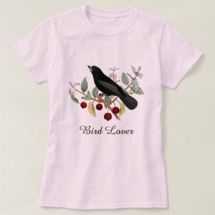 Vogelliebhaber Amsel Pink T-Shirt