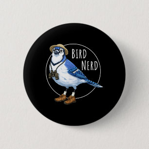Vogelliebhaber Blauhäher Lustig Vogelbeobachtung V Button