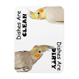 Vogelliebhaber - Cockatiel - Schmutziges Geschirr  Magnet