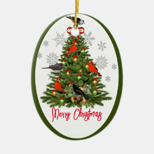 Vogelliebhaber Frohe Weihnachten  Keramik Ornament