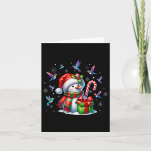 Vogelliebhaber Kolibris Schneemann Weihnachtsmann  Karte