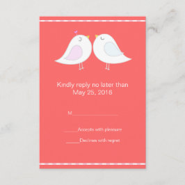 Vogelliebhaber mit RSVP-Karte mit rotem Hintergrun RSVP Karte