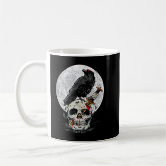 Vogelliebhaber Vintage Krähe Schädel Mond Rabe Got Kaffeetasse