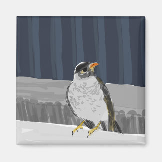 Vogelmagnet auf der Schiene Magnet