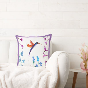 Vogelmalerei Floral Hummingbird Kissen