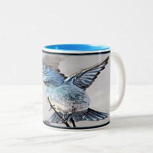 Vogelmodelle: Mountain Bluebird 01-02 Zweifarbige Tasse