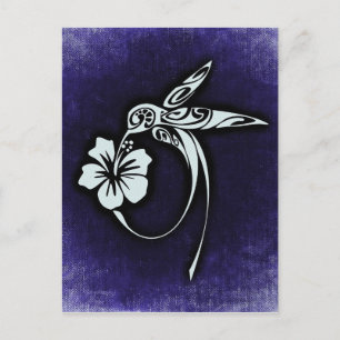 Vogelmotiv auf Blau Postkarte