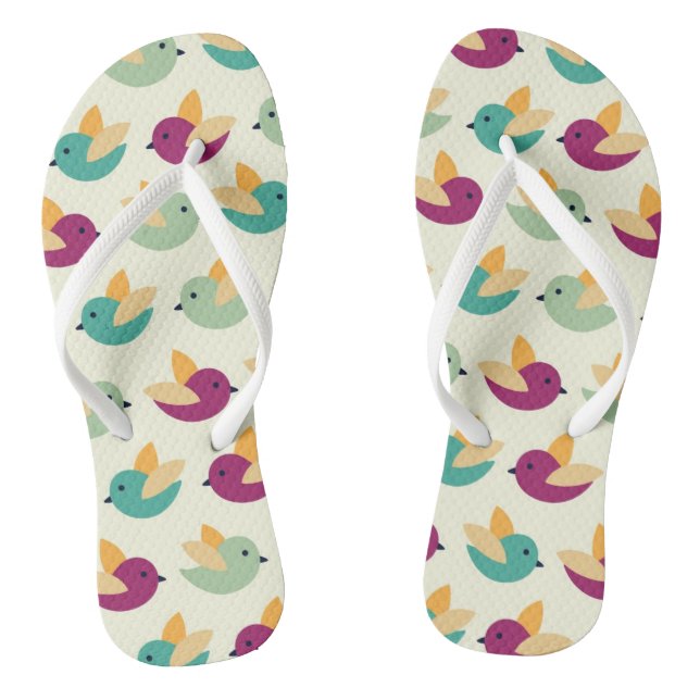 Vogelmuster Flip Flops (Fußbett)