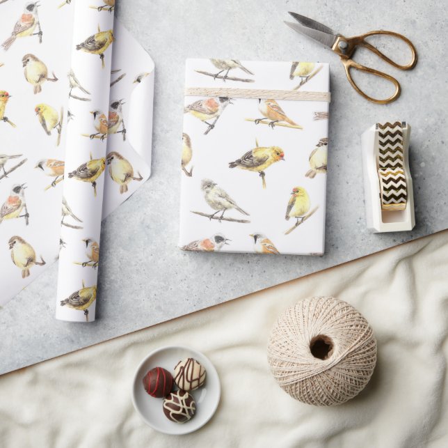 Vogelmuster Geschenkpapier (Basteln)