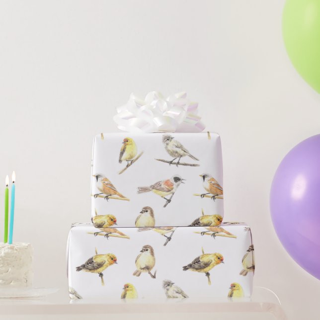 Vogelmuster Geschenkpapier (Partygeschenke)