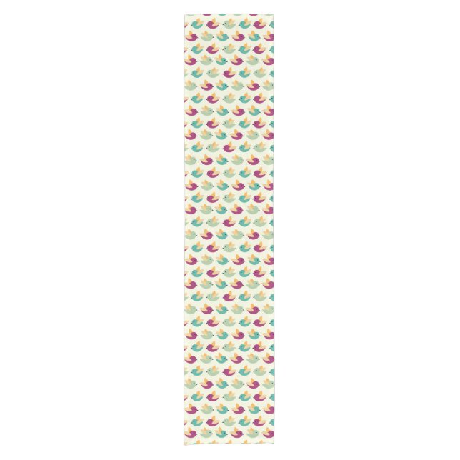 Vogelmuster Kurzer Tischläufer (Vorderseite)