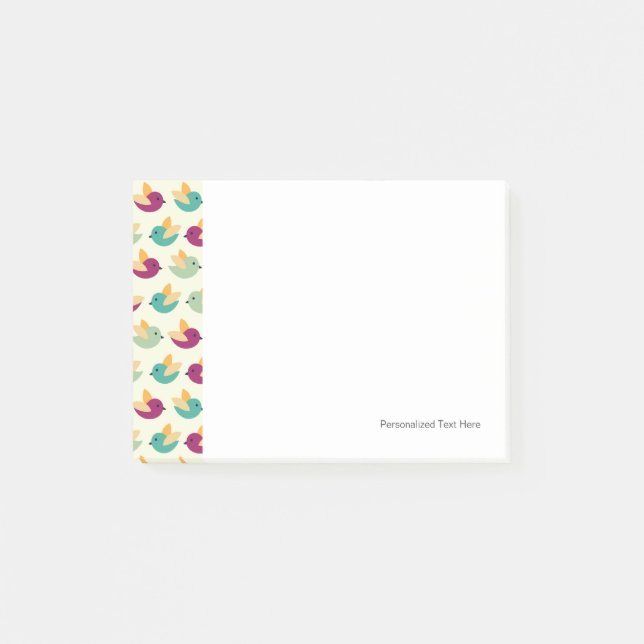Vogelmuster Post-it Klebezettel (Vorderseite)