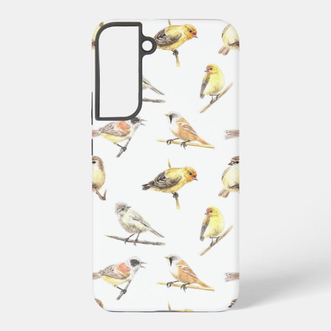 Vogelmuster Samsung Galaxy Hülle (Rückseite)