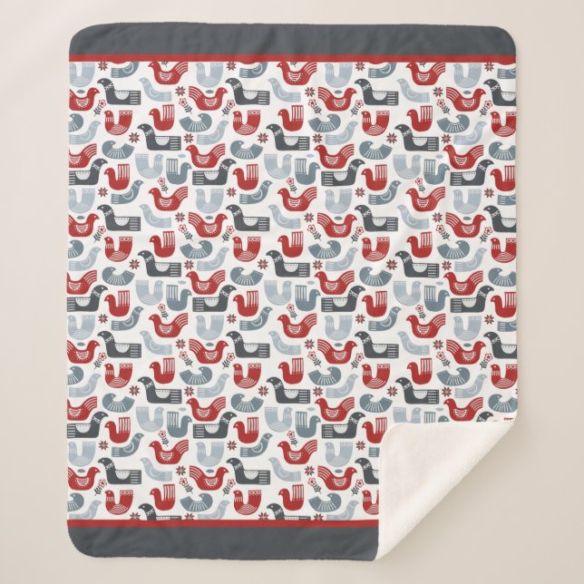 Vogelmuster Sherpadecke (Vorderseite)