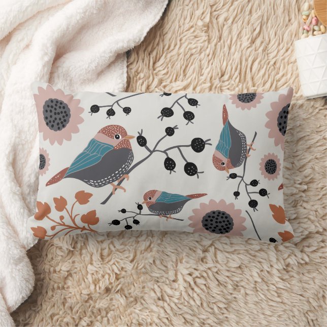 Vogelmuster von Chickadee Lendenkissen (Decke)