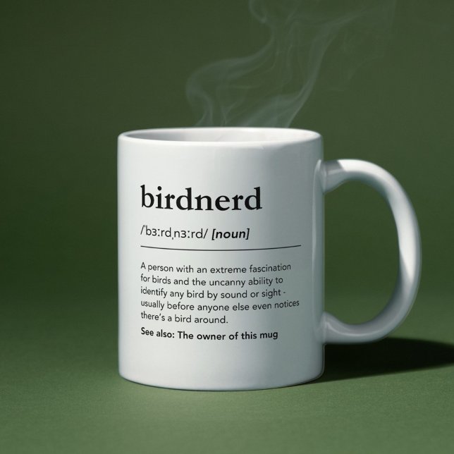 Vogelnerd-Definition Lustiges Vogelbeobachter-Gesc Kaffeetasse (Von Creator hochgeladen)