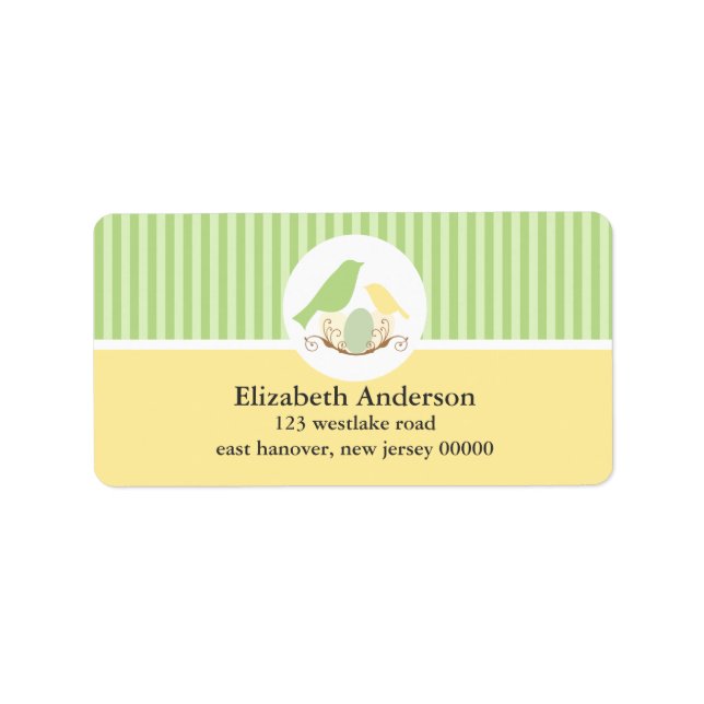 Vogelnest Adressaufkleber (Vorne)