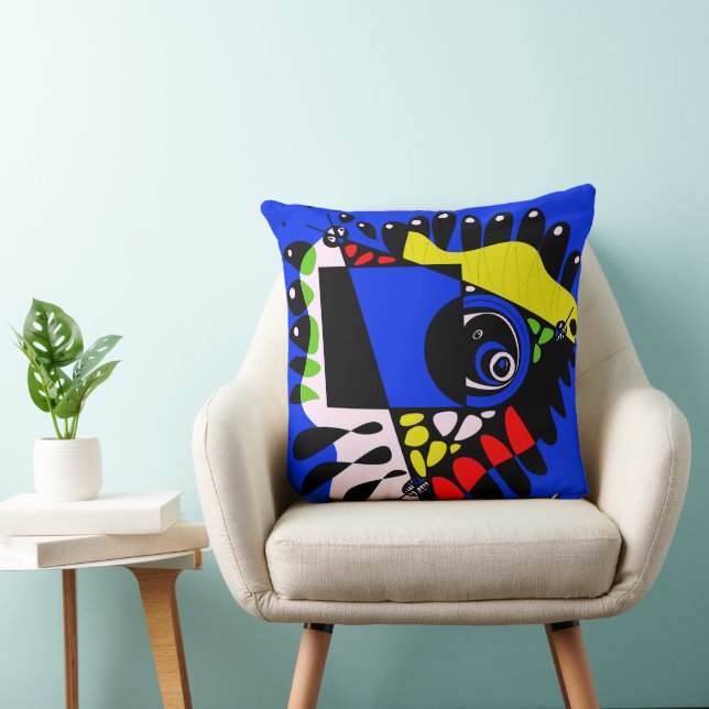 Vogelnest - Electric Blue Kissen (Stuhl )