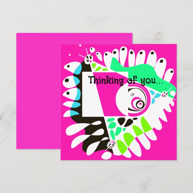 Vogelnest - Fuchsia White Karte (Vorne/Hinten)