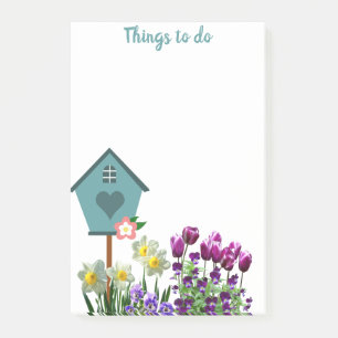 Vogelnest im Blumengarten Dinge zu tun  Post-it Klebezettel